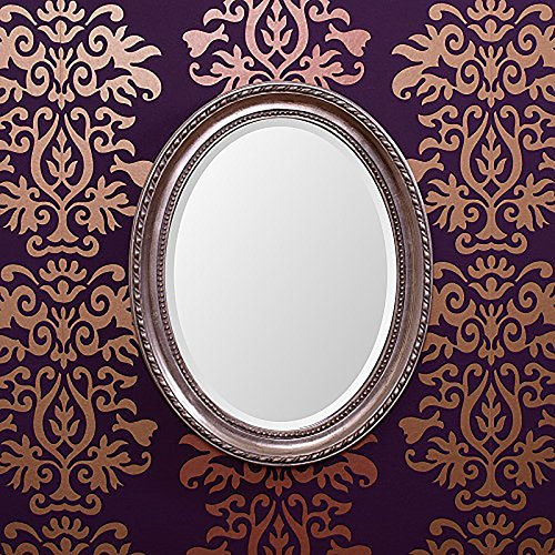 OVALER FACETTEN SPIEGEL IM BAROCK RAHMEN 48x38cm Wandspiegel Jugendstil-Look silber