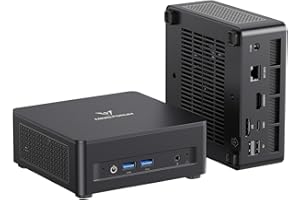 MINISFORUM UM690L Slim Mini PC, AMD Ryzen 9 6900HX Mini Computer (8C/16T, up to 4.9 GHz), 32 GB LPDDR5 and 1 TB PCIe 4.0 SSD, DP/HDMI 2.1/USB 4, 4 x USB Type-A, WiFi 6E/BT 5.3