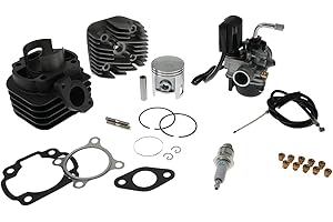 2EXTREME Zylinder 70ccm Sport mit 17,5mm Vergaser und Hauptdüsen kompatibel für Minarelli liegend AC 2T