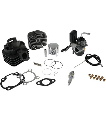 ONE BY CAMAMOTO | Kit Groupe Thermique Cylindre 70cc pour Minarelli Moteur Horizontal, Yamaha Neo's, Jog, MBK Ovetto, Flipper, Evolis, Fizz, Malaguti F12, F15, Aprilia Rally, Diamètre 47mm, 2 Bandes