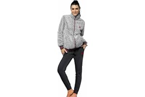 Lotto Tuta Donna Invernale Termica in Pile con Zip Intera - Tuta Donna Completa Grigio L EU 44 L