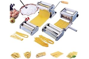 VIVO Heavy Duty 5 in 1 Stainless Steel Professional Fresh Pasta Lasagne Spaghetti Tagliatelle Ravioli Maker Machine Cutter with 3 Cut Press Blade Settings and Table Top Clamp