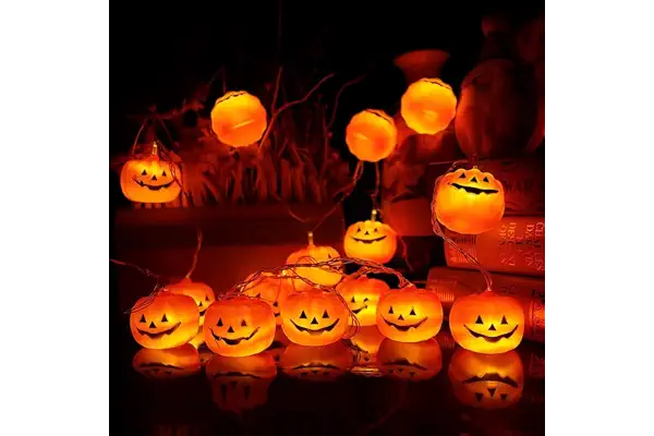 Cadena de Luces Halloween 3M 20LED Guirnalda Luces para la Fiesta de Calabaza [Versión Mejorada]