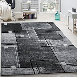 Paco Home Tapis Chic Noble Moderne à Contour Abstrait Gris Noir Moucheté, Dimension:240x340 cm