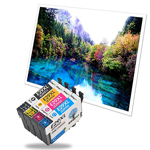 Kingjet 4 Stück kompatible Epson T29xl (T2991XL T2992XL T2993XL T2994XL) Multipack Tintenpatronen mit Chip und Füllstandsanzeige für Epson Expression Home XP-235 XP-245 XP-247 XP-332 XP-335 XP-342 XP-345 XP-432 XP-435 XP-442 XP-445 (1x Schwarz/ Cyan/ Magenta/ Gelb) - 3