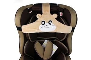 MINGZE Baby Autositz Kopfunterstützung, Auto Sicherer und gemütlicher Schlafpositionierer, Einstellbar Sicherheitssitz Befestigungsgurt, Protektor Kopfstütze Nackenstütze für Kinder Baby (Braun)