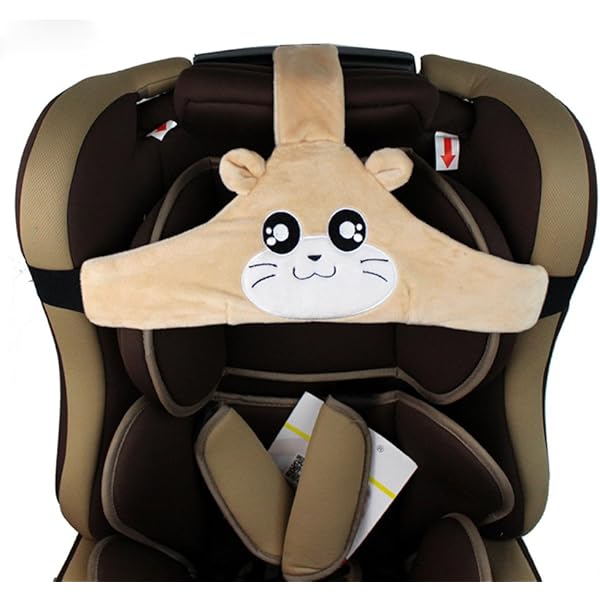 Fascia Regolabile Per Testa Bambino Seggiolino Auto - Design Animale Rosa, Morbida E Sicura - Supporto Per Collo Durante Il Sonno In Viaggio