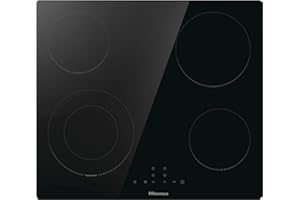 Hisense E6422SC Built-in 60cm Electric Ceramic Hob with Child Lock, Touch control, Timer Function - Black 6400W