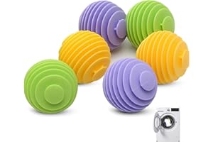elook 6PCS Laundry Balls for Washing Machine, Anti-Tangle Tumble Dryer Balls, Reusable Laundry Balls for Speeding Drying and Reducing Creases