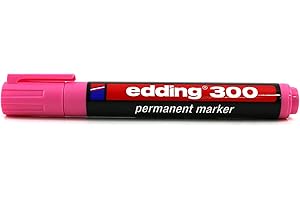edding 300 Marqueur permanent - rose - 1 stylo - pointe ronde 1,5-3 mm - sèche vite, résiste à l'eau et aux frottements - pour carton, plastique, bois, métal, verre