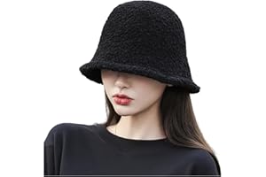 Fischerhut Winter Damen Eimer Hut Anti Kälte Wintermütze Warmer Damenmütze Vintage Elegant Wollemütze Weich Winterhut Faltbar
