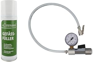 KLOSTERMANN/ AFRISO Gefäßfüller (brennbar) 400 ml - Klostermann Chemie 9905 und Anschlussadapter mit Manometer 0-6 bar