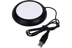 Zeerkeer - Placa calefactora para taza de café USB, aislante para taza de té y bebida de oficina, cristal impermeable para oficina y casa (grano de madera profundo)