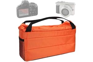 DAUERHAFT Torba na aparat z 4 haczykami i pętlą, do aparatu fotograficznego, do aparatu teleobiektywowego (pomarańczowa)