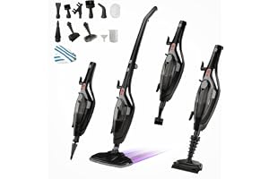 DOMESTICA Steamo 10-in-1 Steam Mop for Floor Cleaning, Handheld Steam Cleaner with 12 Accessories, 700W Superheated Steam, 350ml Water Tank, Floor Cleaner for Home منظف بخار (Black)