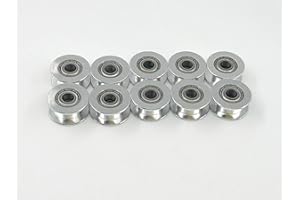 Ruimou 10pcs 2GT Aluminum Timing Belt Idler Pulley GT2 5mm Hole 6mm Wide No Teeth Used for 3D Printer Timing Belt