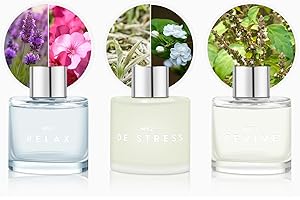 DIUFJAG Set of 3 Fragrance Reed Diffusers,50ml Lavender Jasmine Patchouli Aromatherapy Diffuser Set with 12 Black Fiber Sticks,Air Freshener for Bedroom Bathroom Office