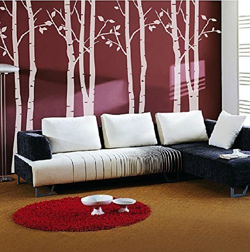 Nature White Birch Tree Wall Decal Sticker Room Decor Vinyl Wall Art - 270cm x 200cm, Easy to Apply &amp; Removable