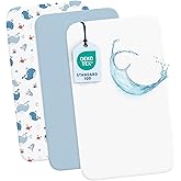 Dreamzie - 2 Mini Cot Sheets 50 x 83 cm + Waterproof Mattress Protector | 3-Piece Set &middot; Cot Protector for Baby &middot; Moses Basket