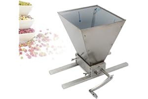 SHIYINGE 2Rollen GetreidemüHle quetsche Malz Futter Mais Grain Schrot Grinder Hand MüHle Heimbrauer Crusher Brewers Verstellbar mahlmaschine Manuelle Einstellbare (Edelstahlrollen mit Aluminiumfuß)