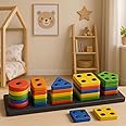 Storio Geometric Angle Blocks, Sorting & Stacking Toys for Toddlers and Kids Preschool, Color Stacker Shape Sorter Gift Educational Blocks Learning Toy for 1 2 3 Years Boys and Girls, 26 Pcs