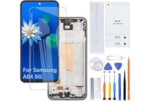 H&LYCYJ Display Bildschirm für Samsung Galaxy A54 5G TFT A546V A546U A546B LCD Bildschirm Ersatz Assembly kit（Schwarz mit Rahmen,Ohne Fingerabdrücke