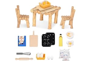 ZTBFHLZQ Wichtel Zubehör Mini Puppenhaus Zubehör, 22 Stück Miniatur Wichtel Zubehör, Wichtel Zubehör Küche, Miniatur Wichtel Zubehör Backen Set, Puppenhaus Zubehör, Weihnachten Wichtel Küche Backset