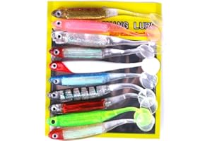 FOLANDO 10pcs Paddle Tail Fishing Lure, Soft Plastic Baits Kit for Saltwater Fishing, 11cm/5g