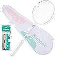 KUMPOO Professional Carbon Fiber Badminton Racket Set with Grip & Bag, 5U Lightweight Pro Badminton Racket for Beginner Outdoor Training