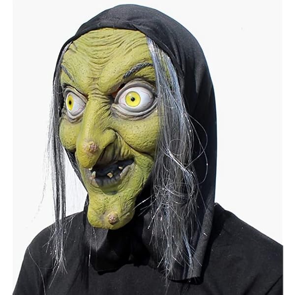 Masque Latex Sorcière Halloween - Effrayant, Réutilisable, Pour Adultes - Fêtes, Cosplay Et Carnaval