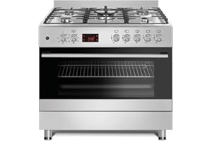 Gasline GAG90GOXEL Standherd Gasherd 90cm mit 5 Brennern Elektro Backofen Erdgas Flüssigas