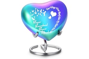 QGJNSGC Urnas en forma de corazón para cenizas humanas Urnas en forma de corazón para cenizas de mascotas Mini urna relicario Pequeña urna de recuerdo Urna para gato Urna para perro Decoración conmemorativa