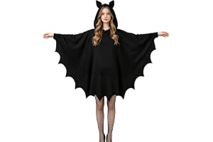 Fladdermusdräkt för kvinnor med huva, fladdermusdräkt, halloween, damkappa