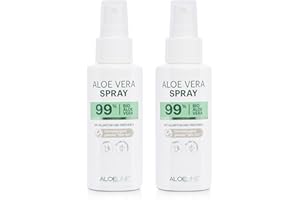 ‎ALOE LINE Aloe Vera Spray 99% Bio - Feuchtigkeits-Pflege für Gesicht, Körper, Haut & Haar - mit Allantoin und Panthenol - ohne Duft- & Farbstoffe - VEGAN / 2er Pack (2x 100 ml)