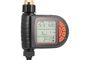 Programmable Water Timer Water Sprinkler Timer for Garden Irrigation Hose with 8 Programs Digital Irrigation System with Child Lock Mode, Rain Delay/Auto & Manual Watering Control Makdly