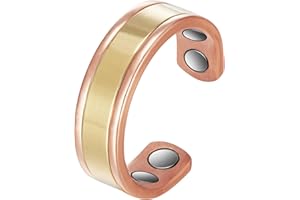 ENERCOPPEX 3500 Gauss Kupferringe für Frauen mit Arthritis, 4 starke Magnete lindern wirksam Arthritis und Karpaltunnelschmerzen, Magnetfeldtherapie hat eine leichte Wirkung auf Rheuma und Lymphdrainage (L)