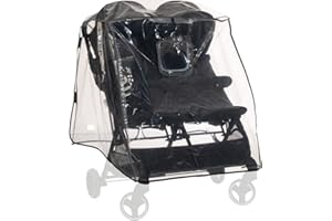hauck Plastico Lluvia Universal Carro Gemelar, Burbuja Lluvia Universal Silla de Paseo Gemelar, Protector de Lluvia con Borde Reflectante, Ventana, Transparente