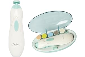 Baby Nail File Electric Trimmer - Jaybva Safe Baby Nail Clippers Set Automatic Nail Cutter Kit for Newborn Toddler Toes Fingernails Care Polish Light Green