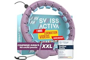 Swiss Activa+ Cerceaux Hula Hoop Fitness Minceur pour Adulte- Houla Hop Fitness Perte de Poids - Cerceaux Amincissant - Oulaoup Fitness - Cerceaux Fitness - Easy Slim Cerceaux Pilates