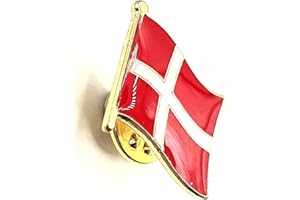 SNS Components Metall Anstecknadel mit dänischer Flagge, Rot, Klassisch