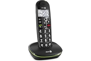 Doro PhoneEasy 110 Téléphone sans Fil DECT pour Seniors avec Touches Grandes Parlantes et Audio Amplifié (Noir X 1) [Version Française]