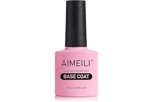 AIMEILI Base Coat de Vernis Gel Semi-Permanent Vernis à Ongles UV LED Soak Off Gel Polish 10ml