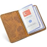 Gaga Hakiki Deri Ruhsat Kabı &ndash; El Yapımı Ara&ccedil; Evrak C&uuml;zdanı ve Ruhsat Kılıfı, G&uuml;nl&uuml;k Kullanım İ&ccedil;in İnce ve Dayanıklı Tasarım,