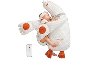 LUKIUP Gans Baby Putting Kissen, Beruhigendes Werkzeug Kissen mit Rote-Bohnen Wärmekissen, Plüschförmiger interaktiver Kissens