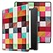 Produktbild KOBWA Auto Wake/Schlafschutz Ledertasche, Premium Ultra Slim Shell für Neu Kindle Oasis Case der 9. Generation 2017 (Zauberwürfel)