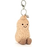 Jellycat Amuseables Peanut Bag Charm, 4.5 Inch, Plush Food Keychain - Great Gift Idea, Peanut