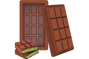Webake Stampo Tavoletta Cioccolato Profondo Silicone 2 pezzi Stampo per Torrone Stampo Cioccolatini
