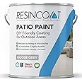 Resincoat Outdoor Patio Paint, UV and Weather Resistant Paint, Easy to Apply Matte Finish Concrete Paint for Slabs & Flags, Buy Direct from the UK Manufacturer, Goose Grey Paint, 5KG