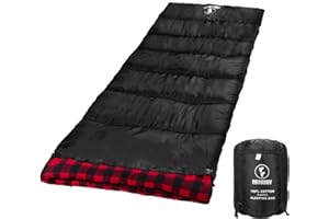 FORINBUY Sac de Couchage en Flanelle de Coton pour Adultes, XL 3-4 Saisons imperméable à l'eau Garder au Chaud Sac de Couchage, Camping en Plein air par Temps Froid