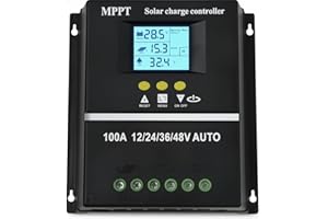 FUHUIHE 100 A MPPT-Chargeregler, 100 A Solar-Battery-Controller, 12/24/36/48 VBlei-Säure- und Lithium-Batterien, Affichage LCD, Protection contre la charge, Design étanche à l'eau